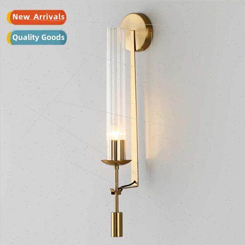 -modern light luxury metal crystal wall lamp living room stu