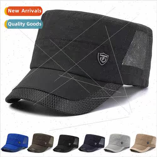 Hat men summer sun hat middle-aged elderly men flat cap mesh