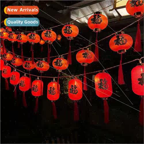 New Year Spring Festival red lanterns string lights festive