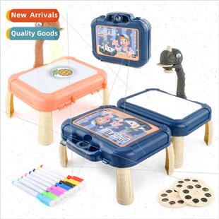 Children educational dinosaur light projector painting table