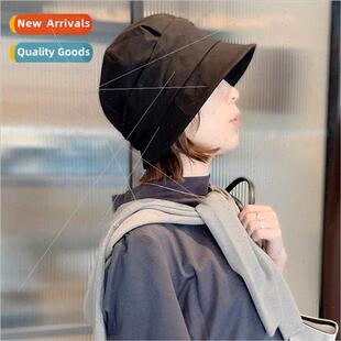 High- summer Korean  fashion round sun hat face shielding su