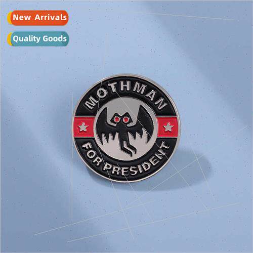 New round badge dark punk small bat pattern animal brooch ba