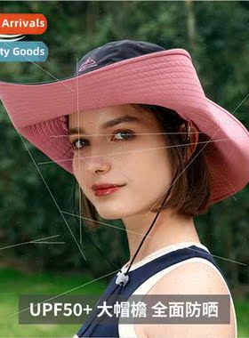 Large brim color blocking fisherman hat men women summer out