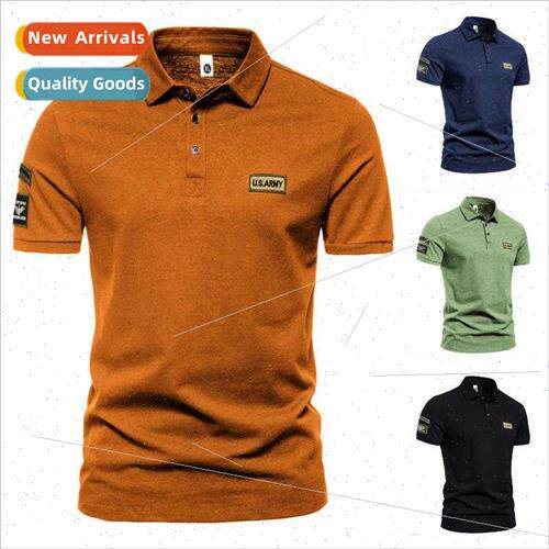 2023 Summer new men short-sleeved polo shirt  code icon spli