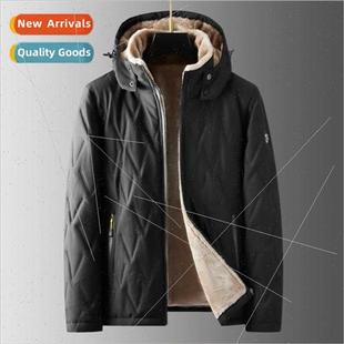 men winter middle Lapel elderly jacket aged cotto cotton