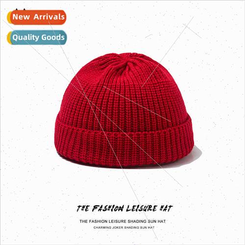 Solid color kn cap female thin fall winter hat black melon s