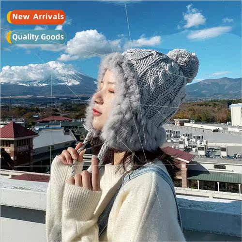 Korean  ins paragraph cute wool cap female fall winter thund
