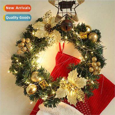 Christmas wh lights garldecoration gold Christmas iron woode