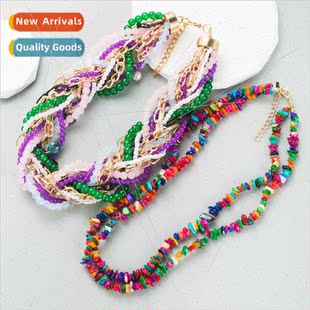 long bohemian colorful beads female Europe necklace fashion