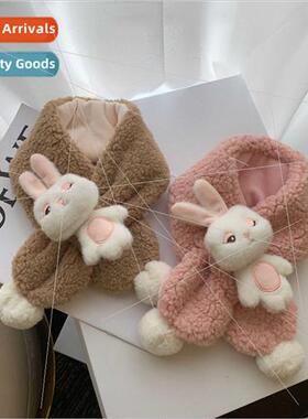 Autumn winter Korean  woolen scarf blinking bunny cute baby