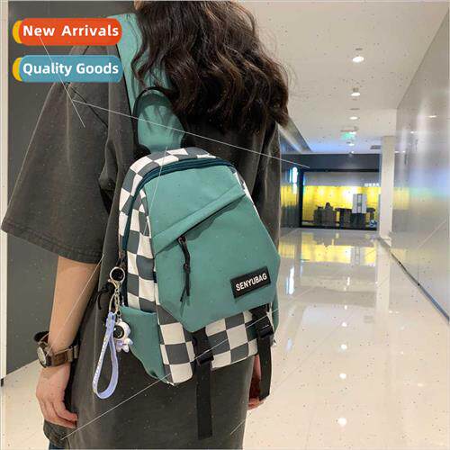 new tide cool work shoulder bag male solid color schoolbag m