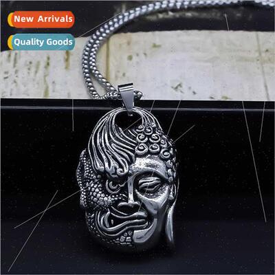 alloy necklace retro a thought into Buddha pendant tide men