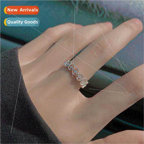 Geometric square flash diamond index finger ring Korea women