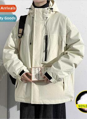 2023 new three-in-one down jacket men winter tide loose work