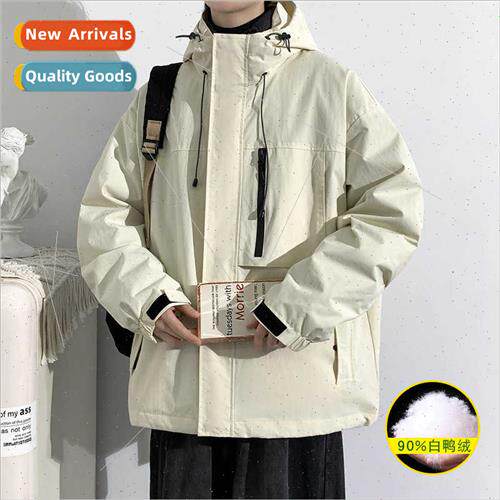 2023 new three-in-one down jacket men winter tide loose work
