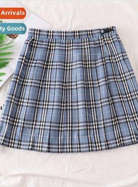Japan JK small blue plaid skirt school unim skirt