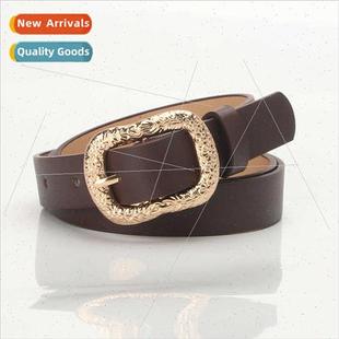 female tide creative Fashion buckle belt carving deco simple