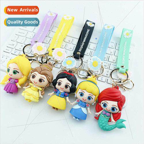 new fairy tale drip rubber cute princess keychain girls bag