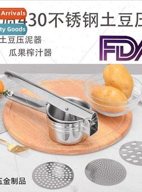 Multifunctional 3-in-1 Stainless Steel Potato Press Intercha