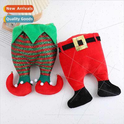 Christmas decorations creative quirky red pants leg hats chi