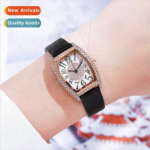 Vintage Tonneau Women Watch Diamonds Premium Feeling Belt Wr