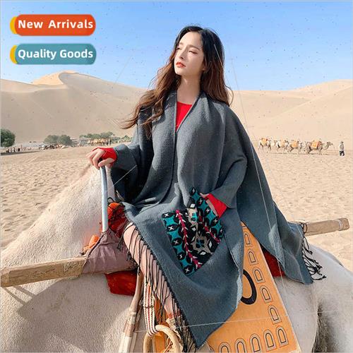 Scarf Women Winter Outer Spl Shawl Faux Cashmere Thickened W