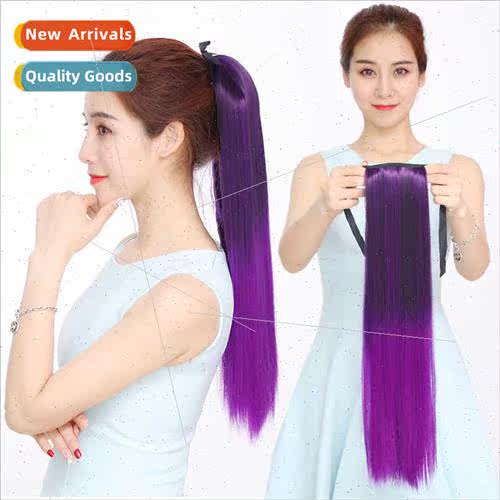 Wig female long hair straight ponytail hair extensions hair