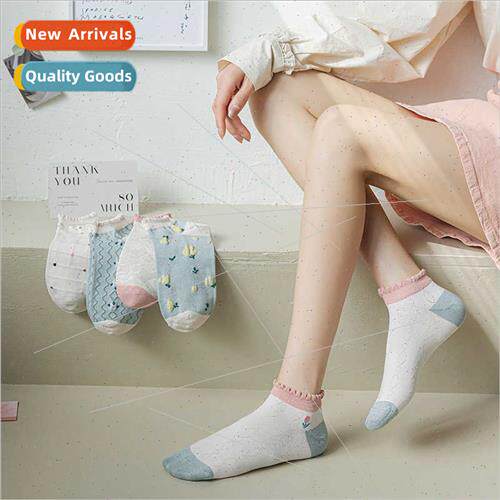Boat socks do not fall off heel summer socks girls pink cour
