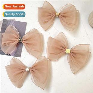 ins sense bow senior hundred female clips hair mesh Korea