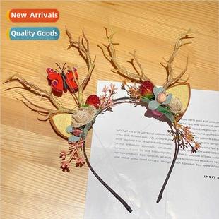 hair clips Christmas 2021 bands cute antler female new