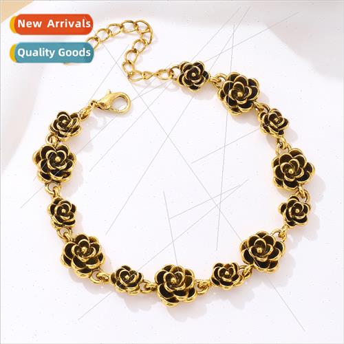 Vintage old rose bracelet women Europe flower bracelet hundr