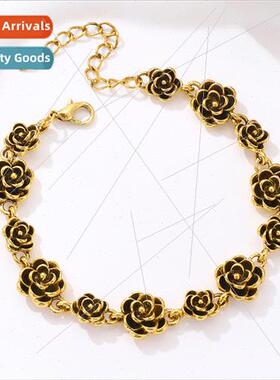 Vintage old rose bracelet women Europe flower bracelet hundr