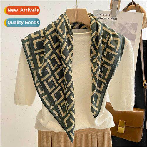 Korean  letters small square scarf female silk scarf decorat