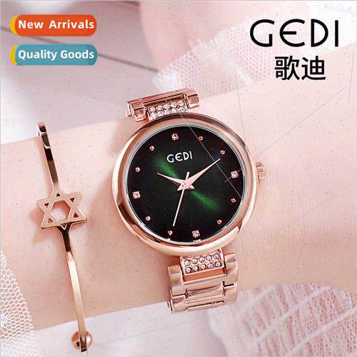 New simple point diamond ladies steel strap watch dazzle col
