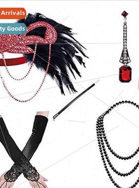 1920s Flapper girl dress christmas costume gloves smoking st