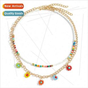 Europe summer bohemian necklace DIY handmade colorful soft c