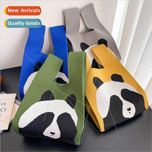 Cute panda large-capacy knted shoulder bag women bag summer