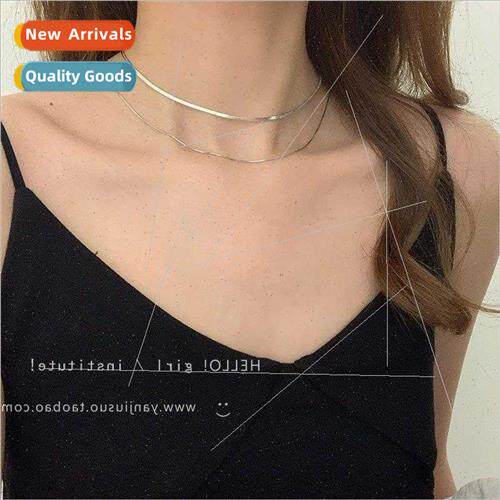 lver double layer snake bone necklace female collarbone chai