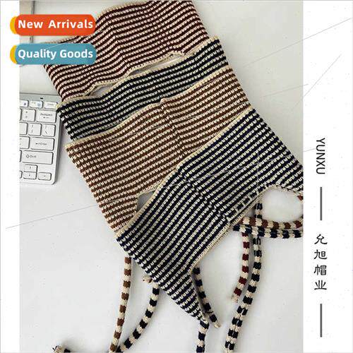 ins Spice Girls Striped HairbWarm Ear Protector Hat Women Ja