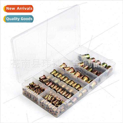 165pcs boxed color zinc flat head rivet nut through hole str