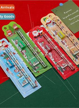 Christmas pencil set five children drawing 5 in 1 eraser pen