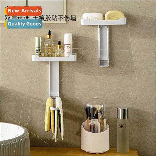 Bathroom shelves no punch bathroom double iron wall hanging