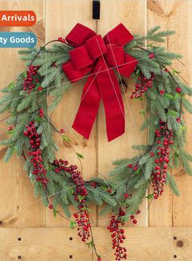2022 Christmas Wreath Ice Red Berry Red ille Bow 3 Forks 6 F