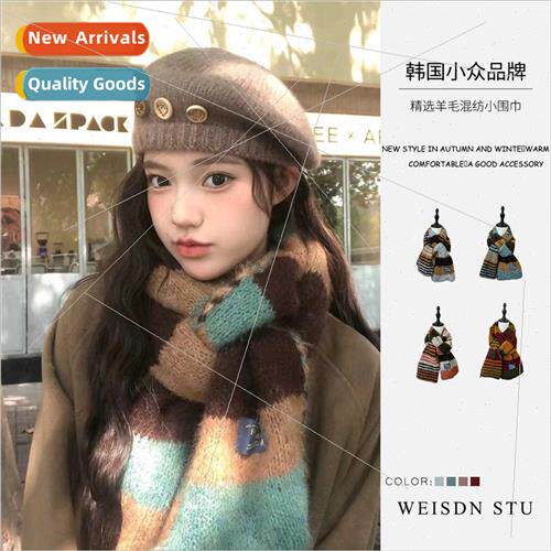Japan Korea retro scarf men women couple  fall winter thicke