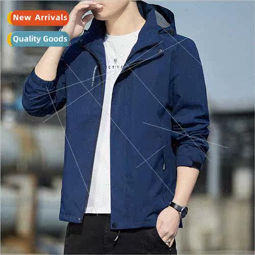 Hooded jacket men 2023 spring new casual windprorushing jack
