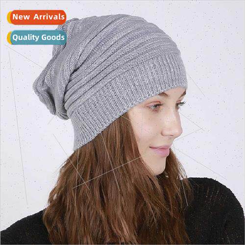 Autumn winter new thin pleated mixed-color skullcap men wome