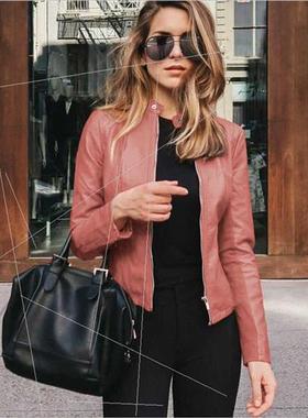 New fall winter women fashion leather PU su small jacket