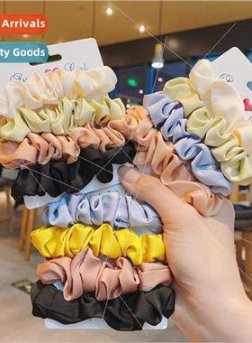 French satin sausage ring hair band set mounted pill head le