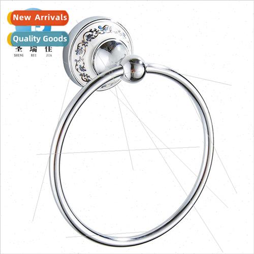 Celadon Towel Ring Ceramic Towel Rack Stainless Steel Towel