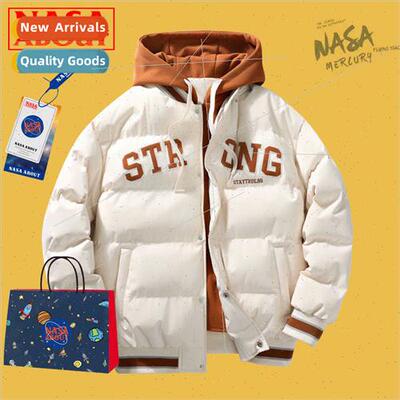 warm fake twoPCS cotton jacket men winter hooded tide leisur